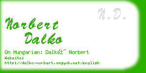 norbert dalko business card